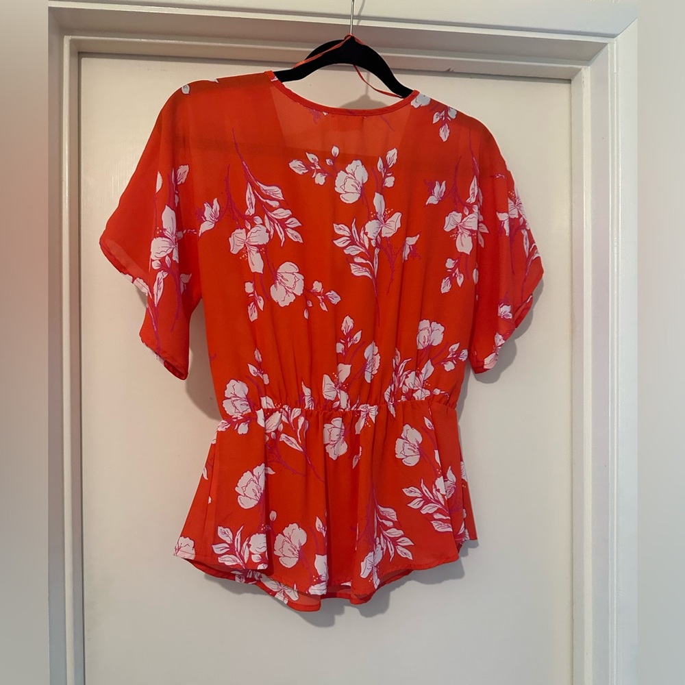 Sienna Sky coral floral boho blouse - Picture 2 of 3